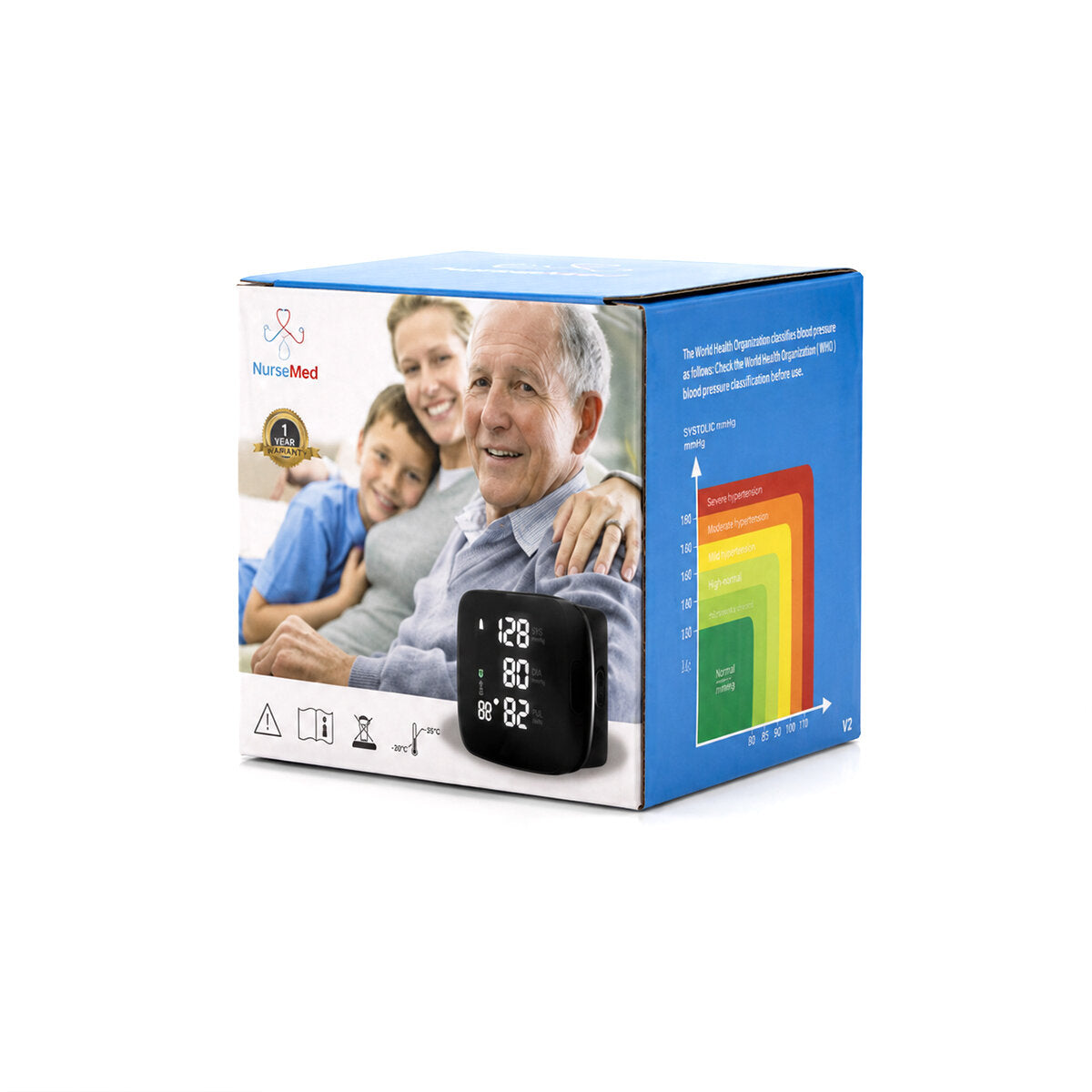 BİLEK ÖLÇÜM 7X8.3CM USB SARJLI - DİJİTAL KONUŞAN TANSİYON ALETİ BK-606 (5643)