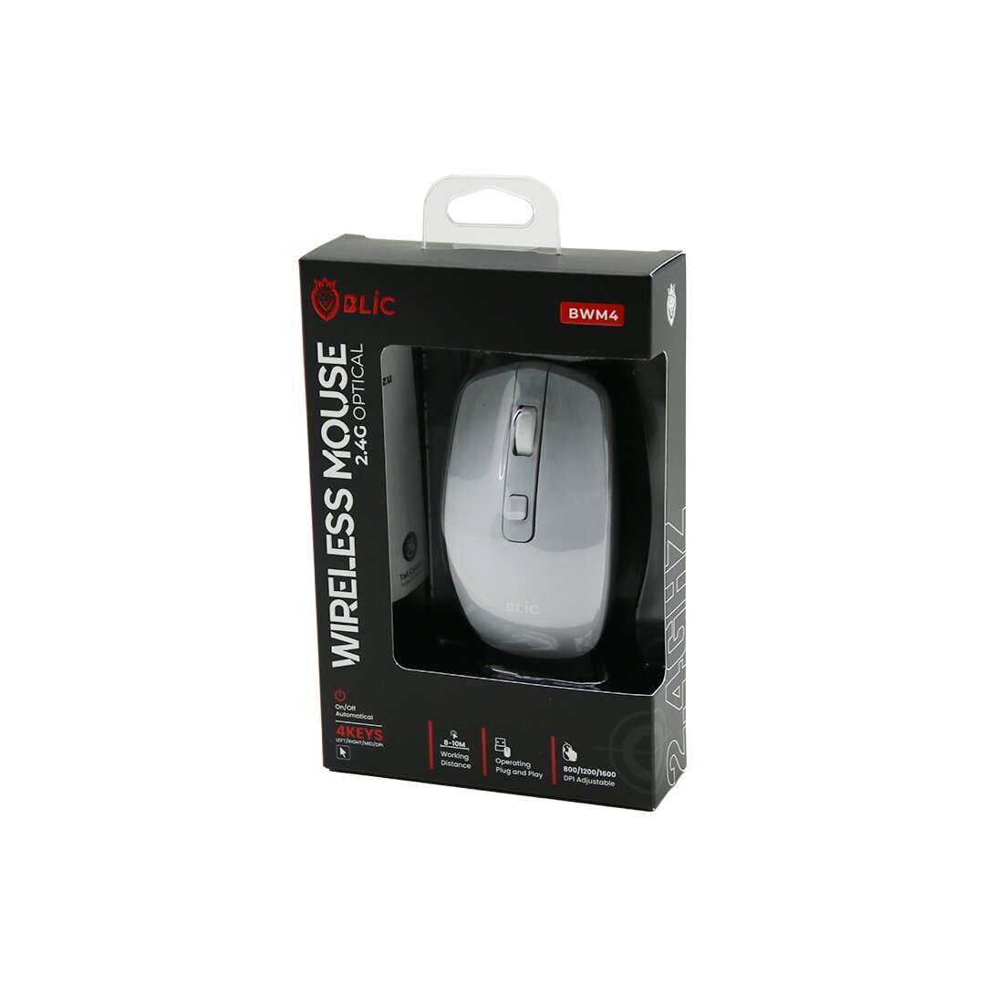 BLİC-BWM4 BEYAZ KABLOSUZ MOUSE 2.4G 8-10M DİSTANCE WİRELESS - KABLOSUZ 1600DPI (5643)