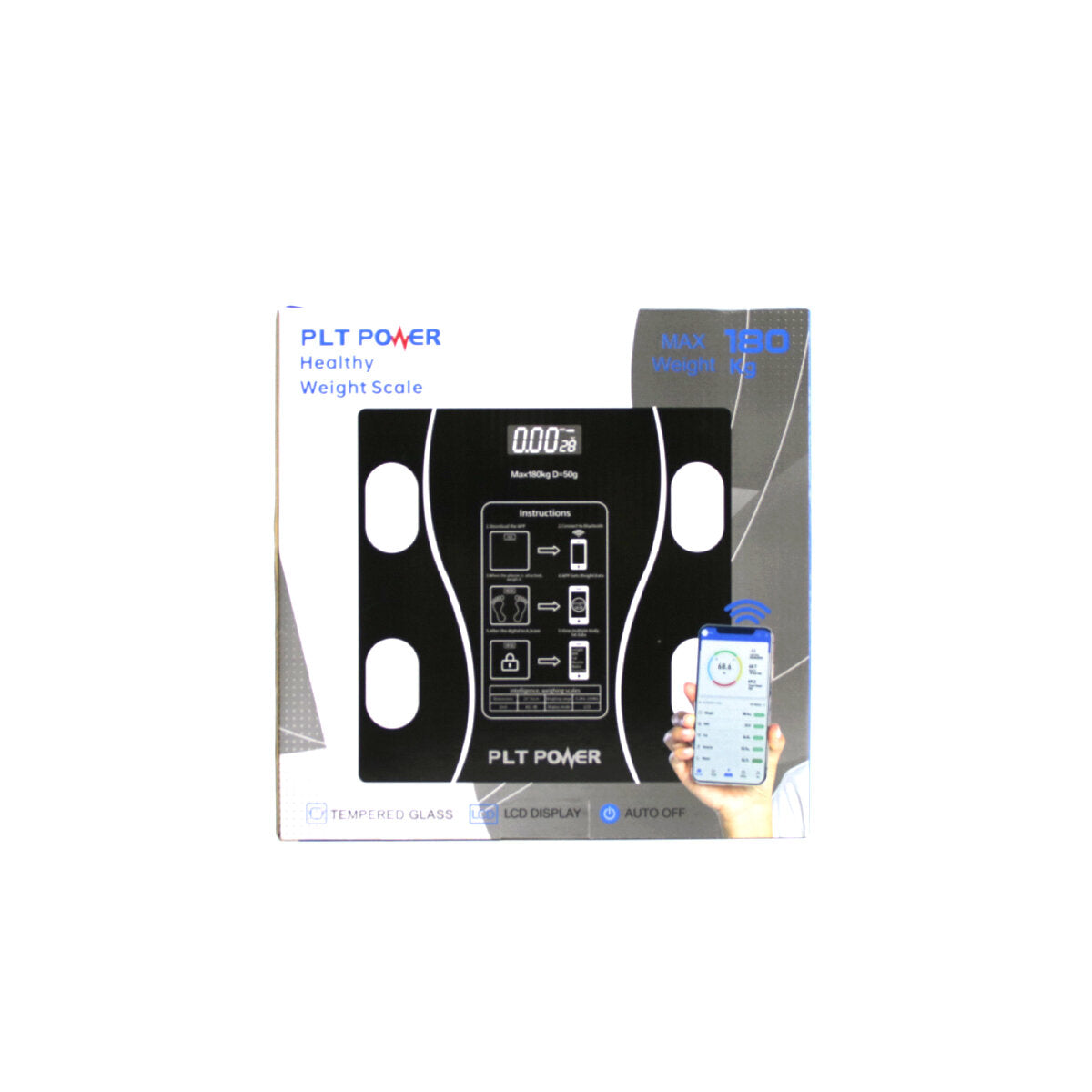 BLUETOOTH - VÜCUT ANALİZLİ DİJİTAL BASKÜL TERAZİ TARTI 180KG/50G YAĞ -SU -KAS ORAN -BMI (5643)
