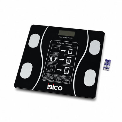 BLUETOOTH - VÜCUT ANALİZLİ DİJİTAL BASKÜL TERAZİ TARTI 180KG/50G YAĞ - SU - KAS ORAN - BMI İ11-023 (5643)