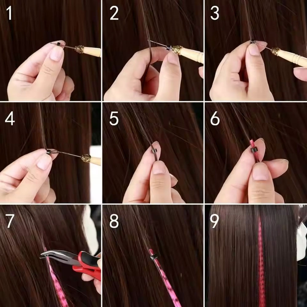 Fiber Sentetik Boncuk Kaynaklık Renkli Saç - Neon Sarı - 100 Adet