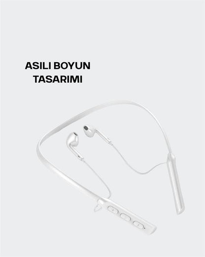 Uzun Pil Ömürlü Kablosuz Kulaklık – Boyun Askılı, 100 Saat Kullanım