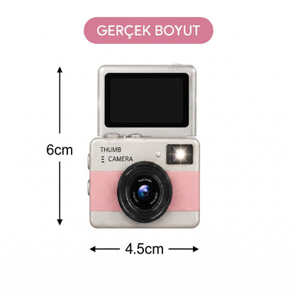 Mini Dijital Retro Kamera - Dönebilen Ekran - Flaşlı