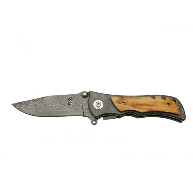 Browning 2-32 Damascus Çakı 20 Cm Manuel, Kemerlikli