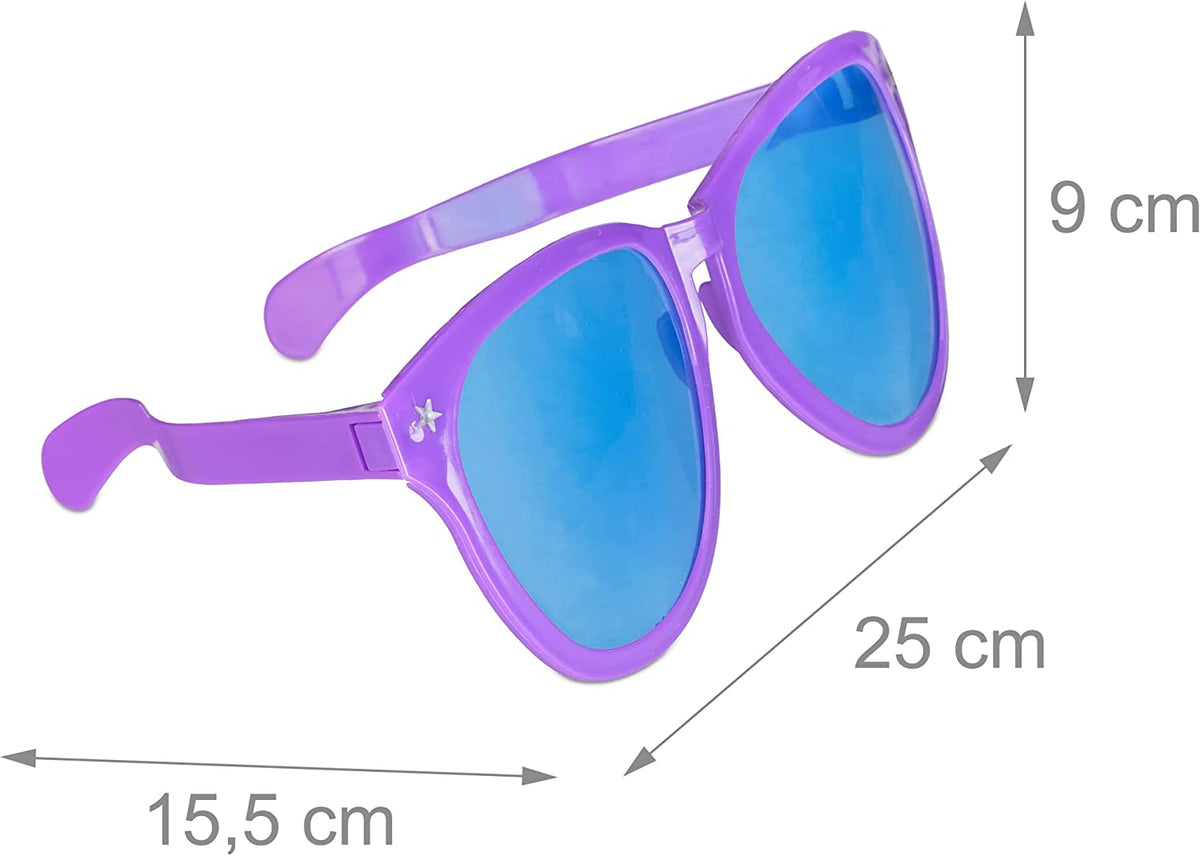 Büyük Parti Gözlüğü Rengarenk 12 Adet 27x9 cm (5643)