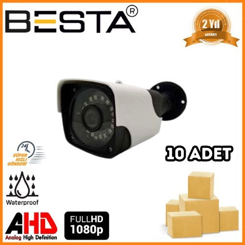2 MP 1080P 18 SMD LED Metal Kasa Bullet AHD Güvenlik Kamerası 10 Adet Koli