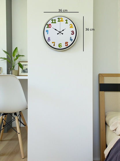 36 Cm Krem Çocuk Odası Duvar Saati