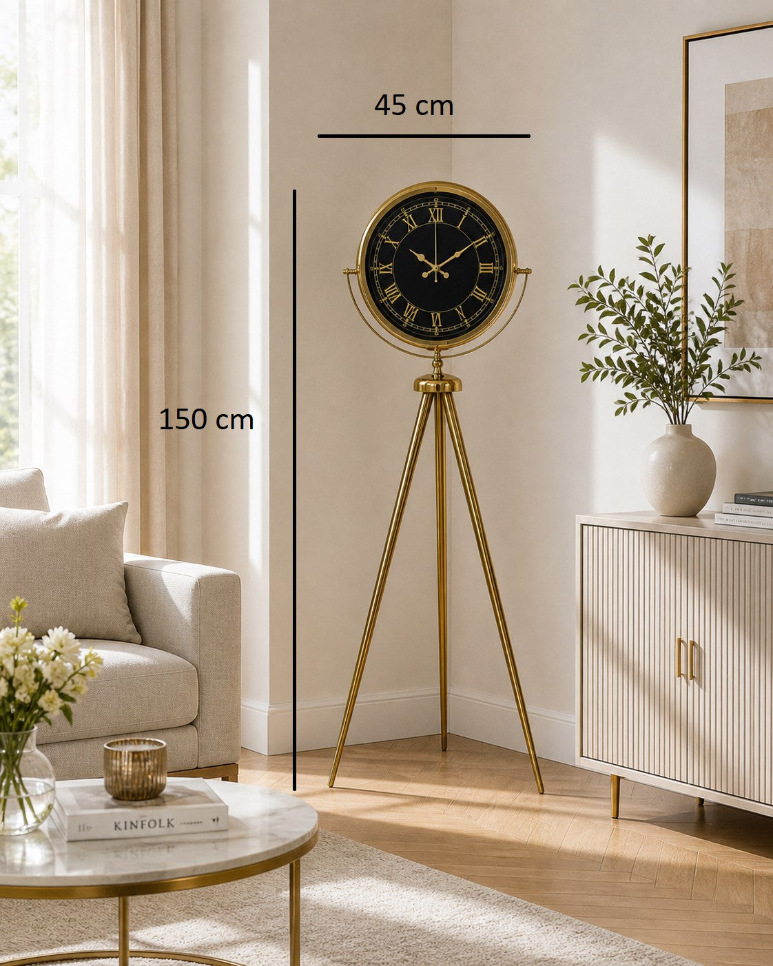 Luxury Gold Tripod Ayaklı Modern Saat