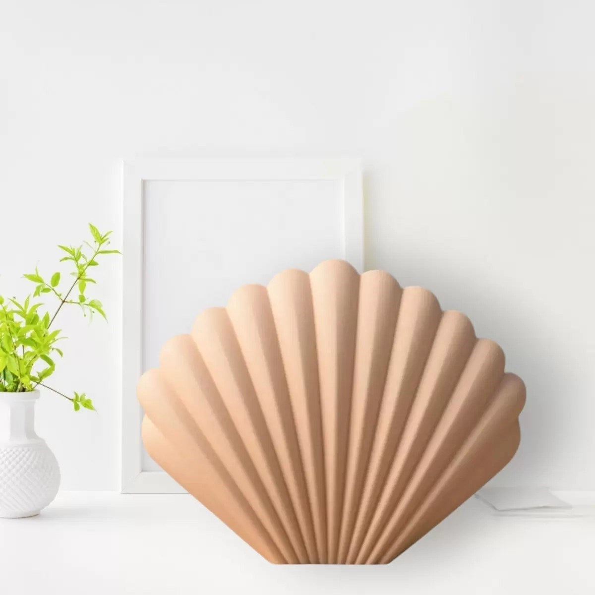Deniz Kabuğu Formlu 3d Modern Dekoratif Boyanabilir Vazo