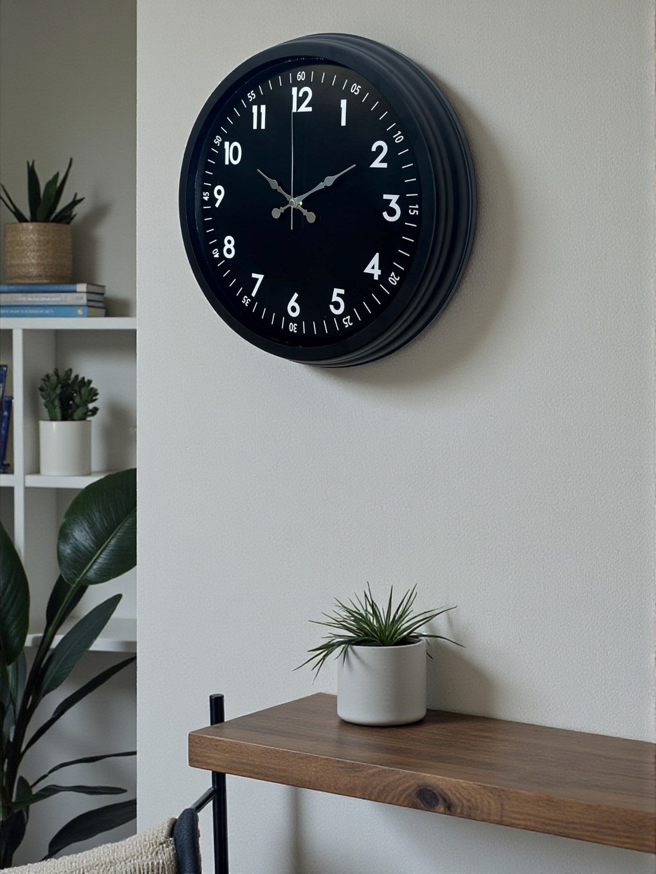 Pure Dark Black 40 Cm Metal Duvar Saati