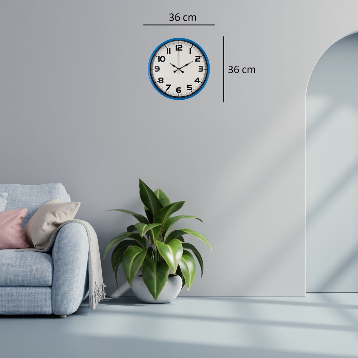 Sky Blue 36 Cm Duvar Saati