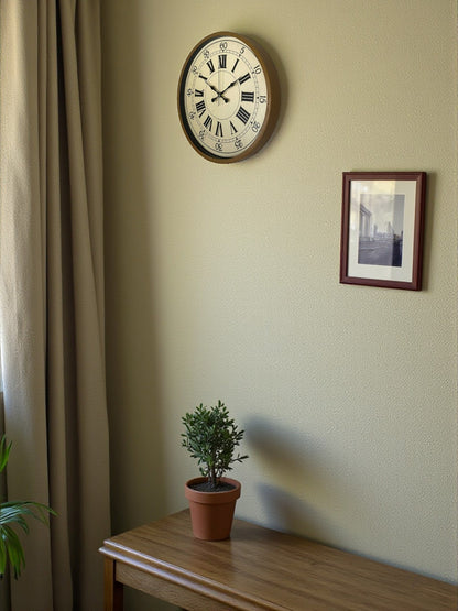 36 Cm Kahverengi Retro Duvar Saati