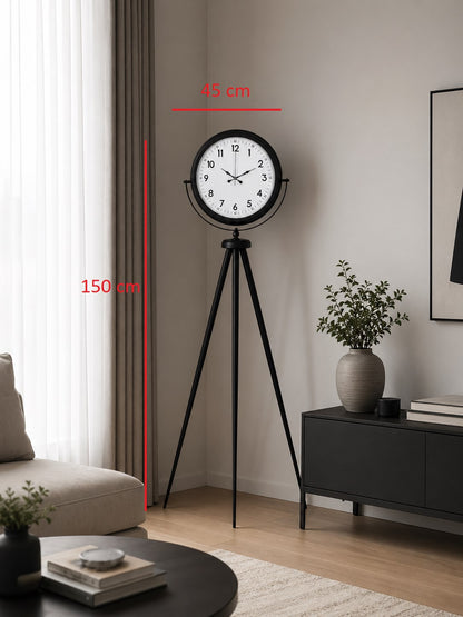 Siyah Tripod Ayaklı Dekoratif Saat