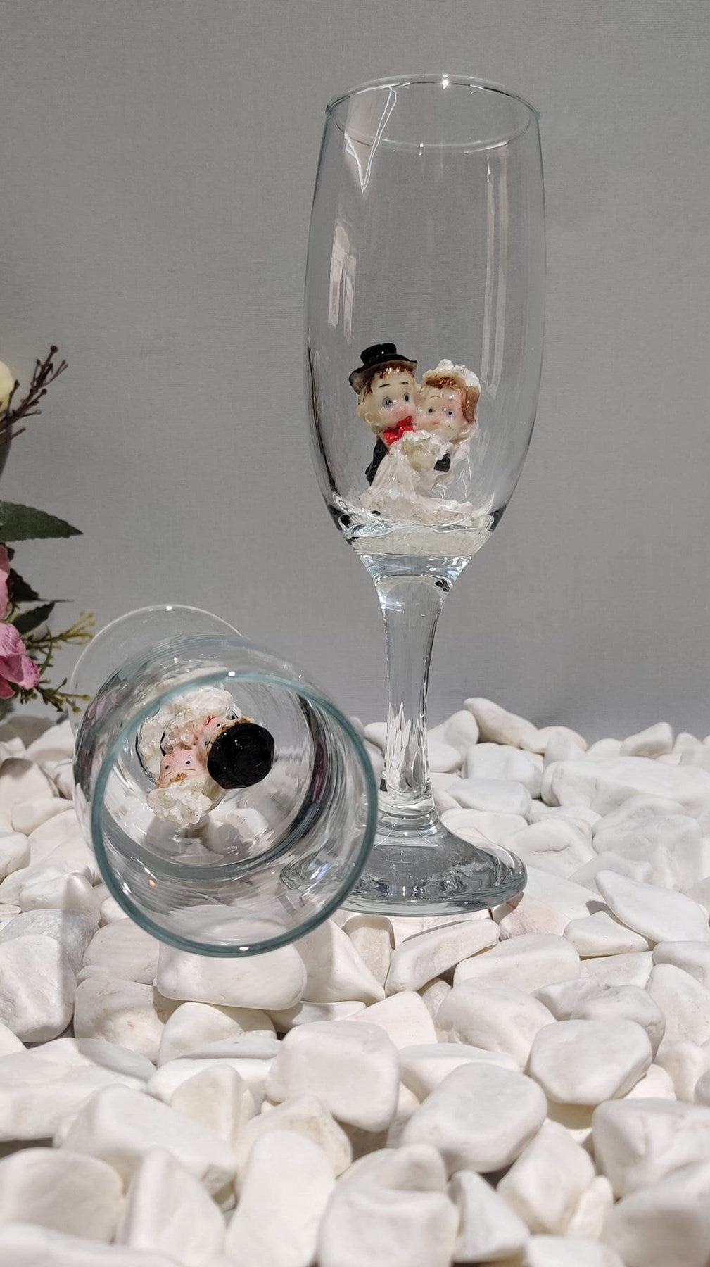 KİRLİNOVA® GELİN DAMAT FİGÜRLÜ 2'Lİ MEŞRUBAT BARDAĞI