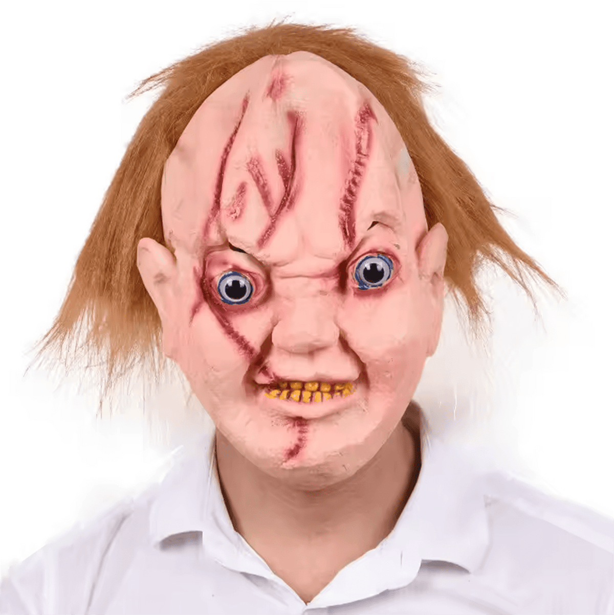 Çaki Maskesi Kahverengi Saçlı Lateks Et Chucky Çaki Maskesi (5643)