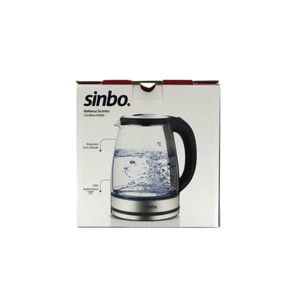 CAM - LEDLİ KETTLE 1.8LT GİZLİ REZİSTANS - KABLOSUZ 360 DERECE GÖVDE 1500W SK-8033 (5643)