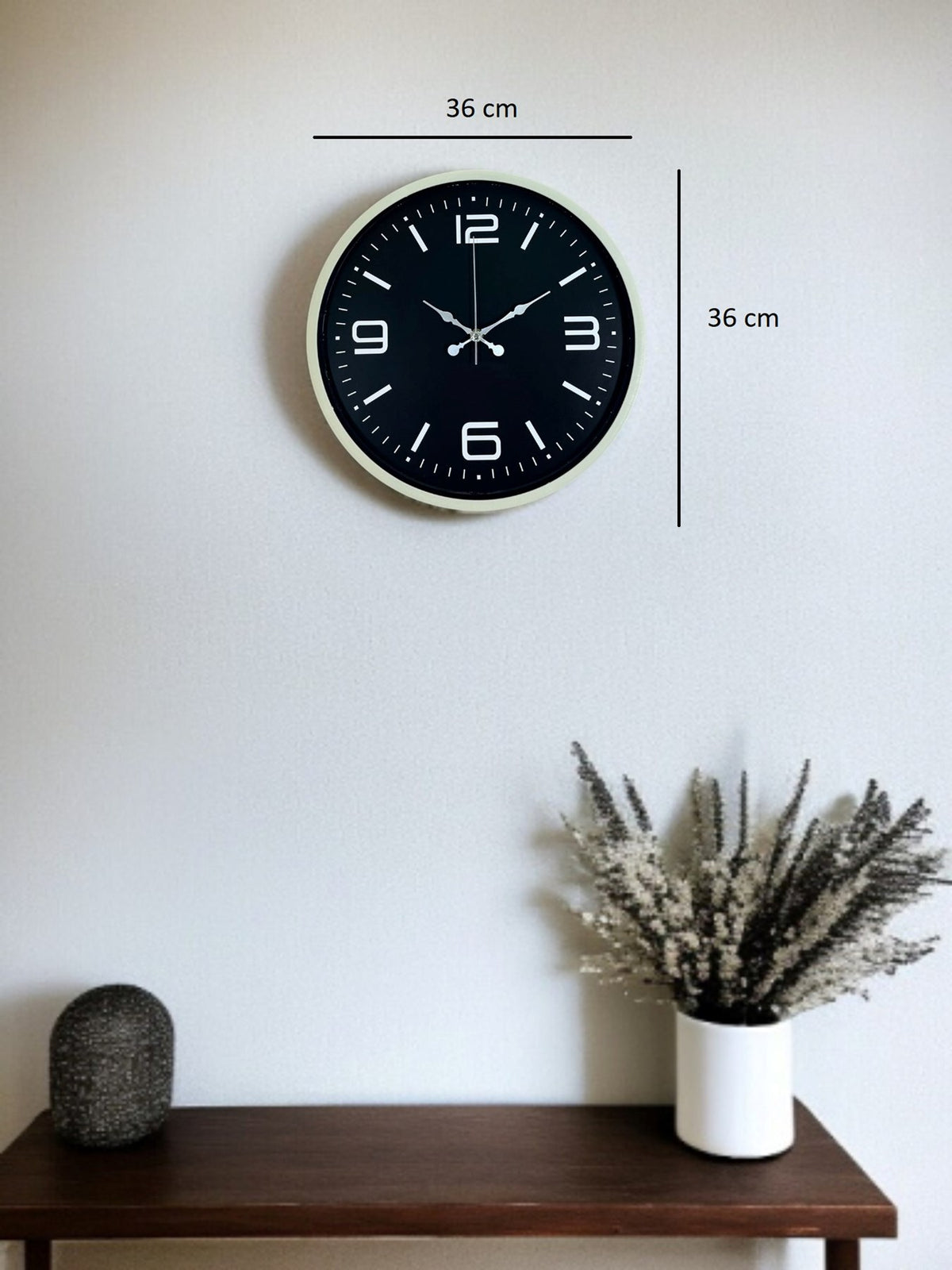 36 Cm Krem Şık Dekoratif Duvar Saati