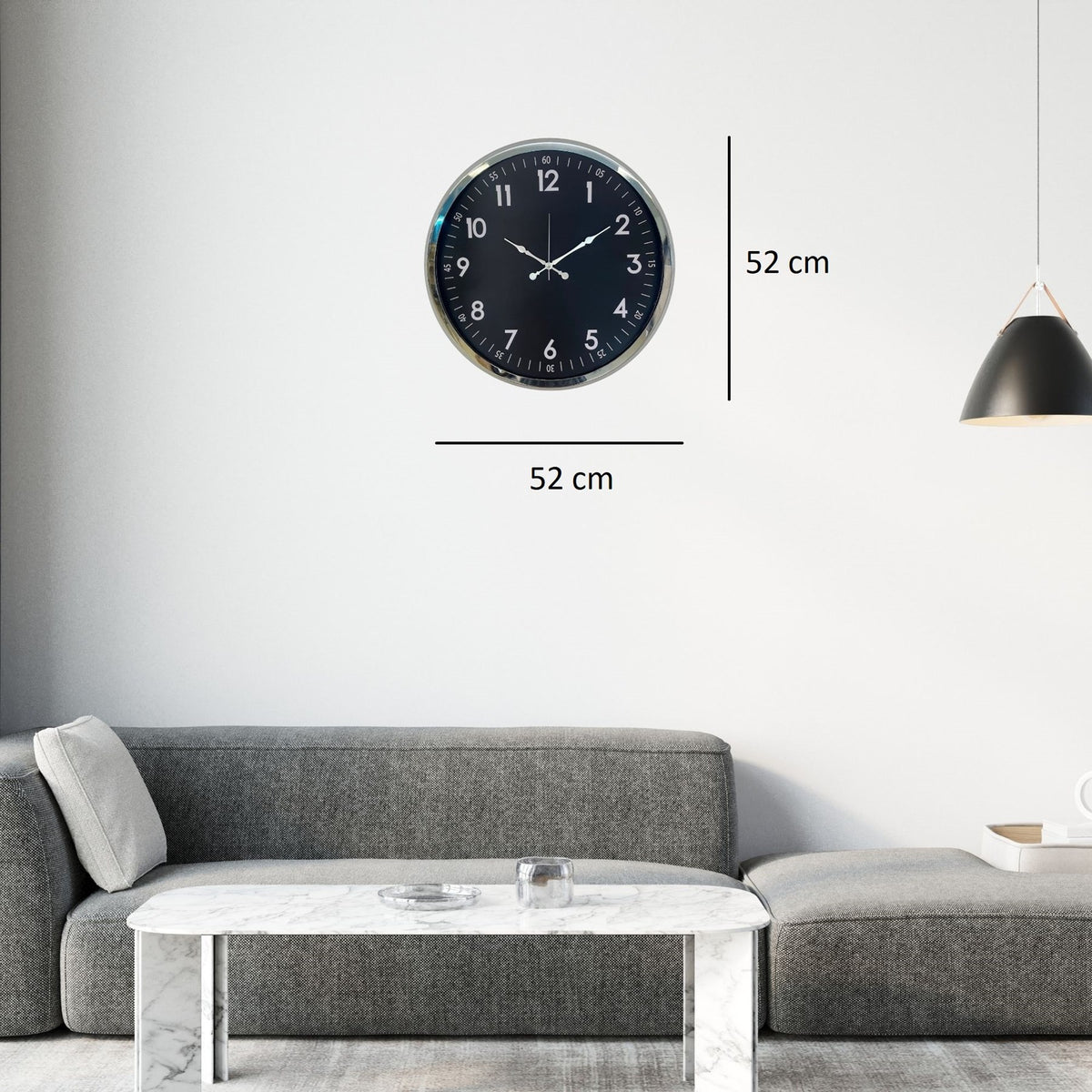 Krom Standart Dekoratif 52 x 52 Cm Duvar Saati