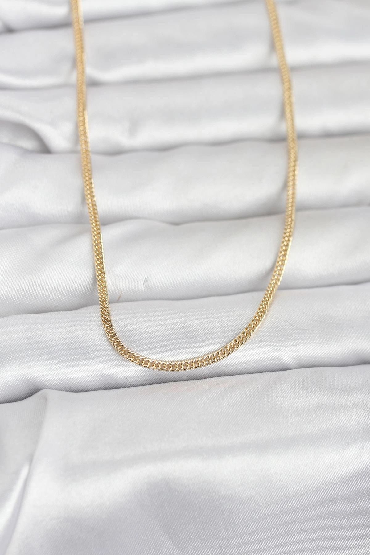 CM 14K Gold Renk Dolgun Zincir Model 60 cm Kadın Kolye