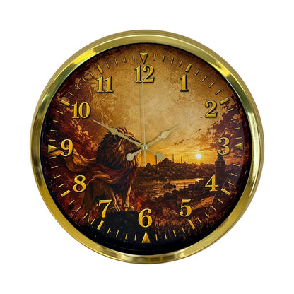 Altın Zafer Taraftar Temalı 40 x 40 Cm Metal Duvar Saati