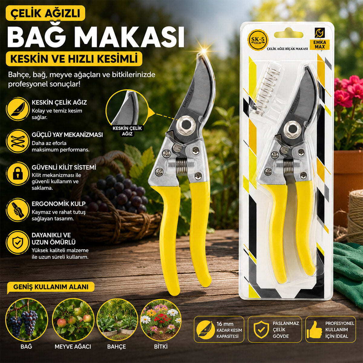 ÇELİK AĞIZLI BAĞ MAKAS (5643)