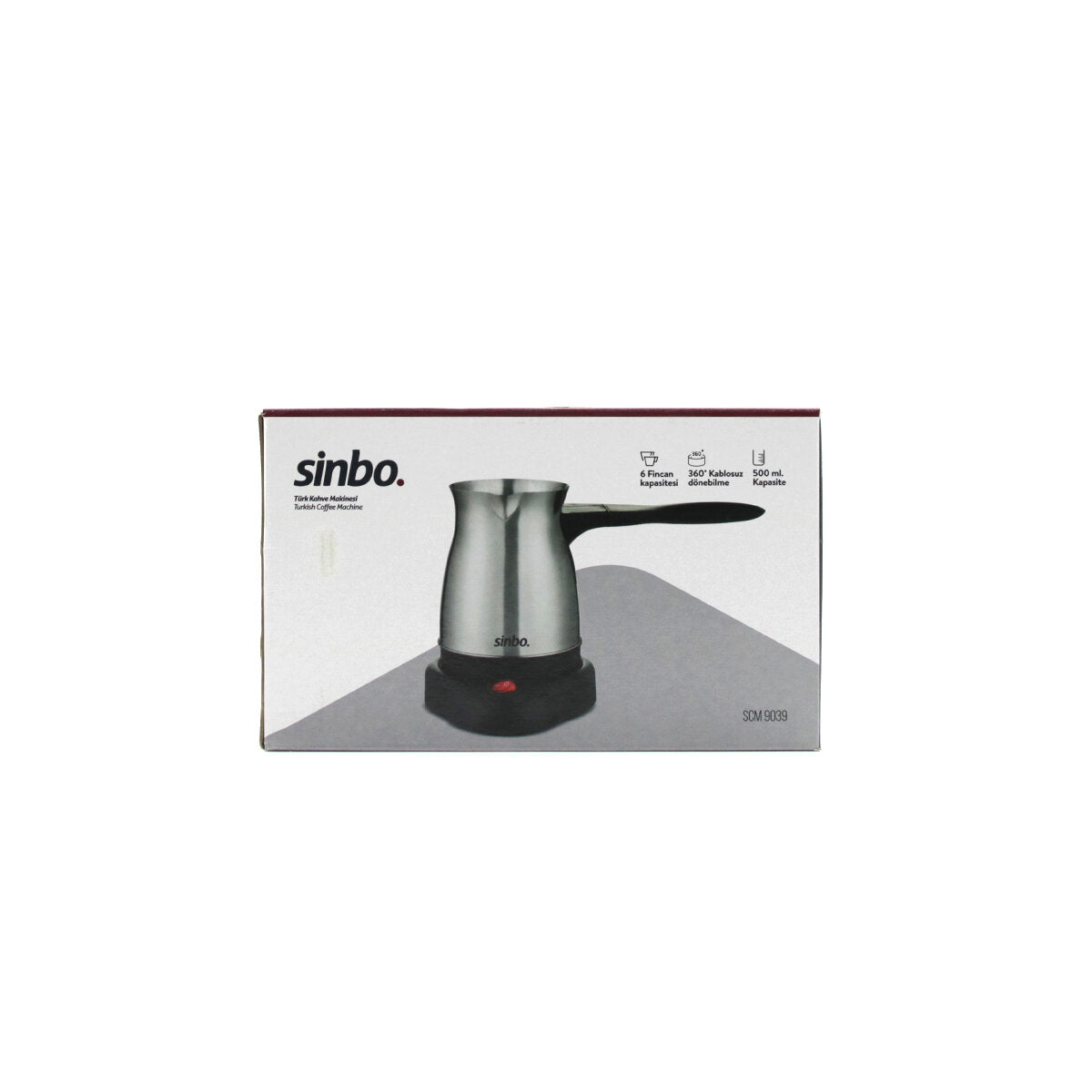 ÇELİK ELEKTRİKLİ CEZVE TÜRK KAHVE MAKİNESİ - 6FİNCAN=500ML 360° KABLOSUZ KULLANIM KATLANIR KULP SCM-9038 (5643)