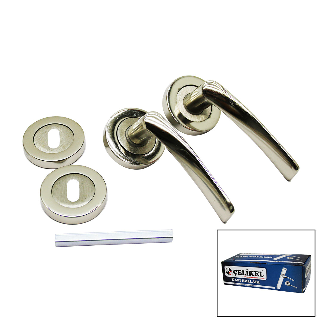 ÇELİKEL-07 AMERİKAN ODA KAPI KOLU NİKEL SATEN (5643)
