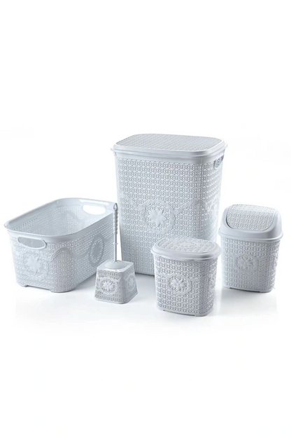 Çeyiz Seti Rattan 5 Parça Örgülü Çeyiz Seti