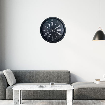 Siyah Noir Imperium 52 Cm Metal Duvar Saati
