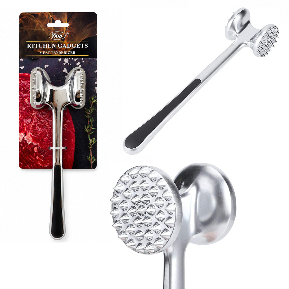 ÇİFT BAŞLI - KOMPLE METAL PASLANMAZ ÇELİK ET DÖVECEK (5643)