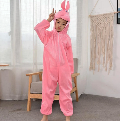 Çocuk Tavşan Kostümü Pembe Renk 4-5 Yaş 100 cm (5643)