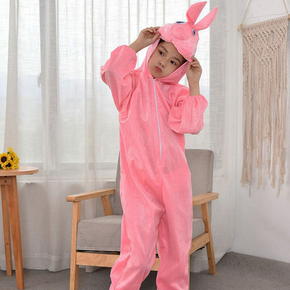 Çocuk Tavşan Kostümü Pembe Renk 4-5 Yaş 100 cm (5643)