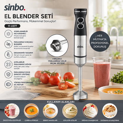 ÇUBUK EL BLENDER ÇELİK UÇLU DC MOTOR - 1500W SHB-7510 (5643)