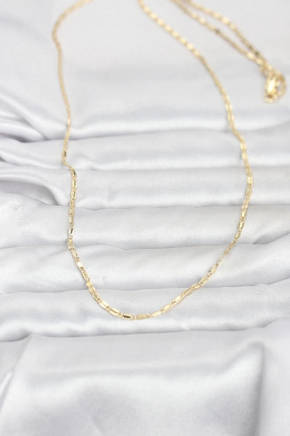 CM 14K Gold Renk Lazerli Zincir Model 60 cm Kadın Kolye