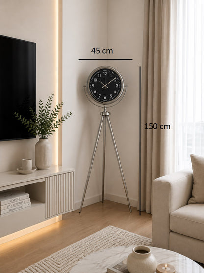 Krom Royal 150 x 45 Cm Metal Tripod Ayaklı Saat