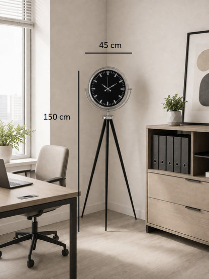 Krom Prime Modern Tripod Ayaklı Saat