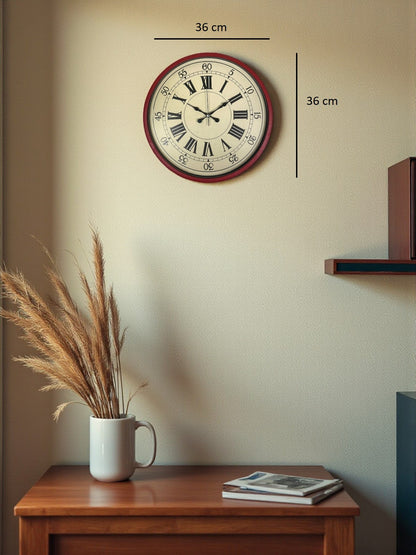 36 Cm Kırmızı Retro Duvar Saati