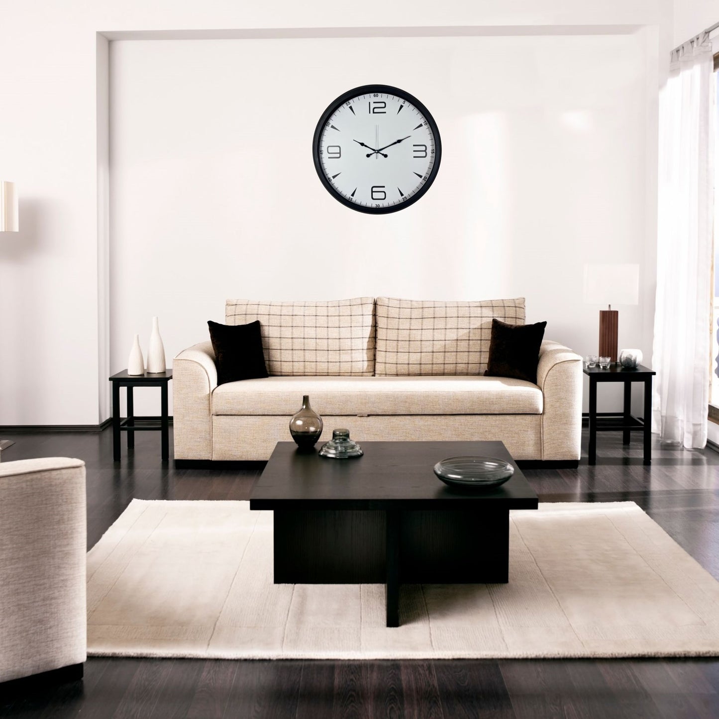 Siyah Modern Harmony 52 x 52 Cm Duvar Saati
