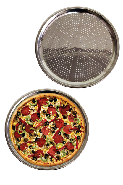 Delikli Çelik Pizza Ve Lahmacun Tepsisi Orta Boy -32 Cm