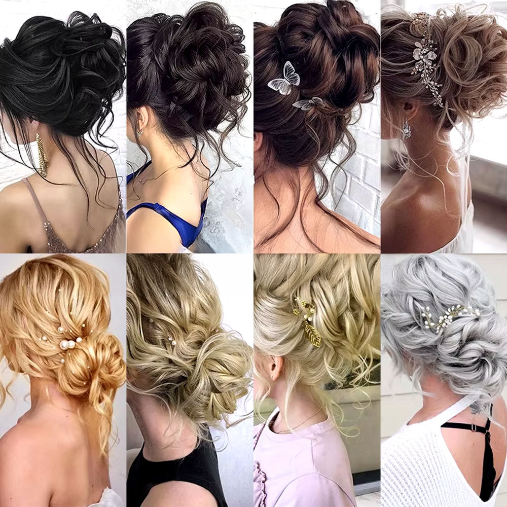 Tokalı Kuyruklu Dağınık Topuz - Koyu Gri