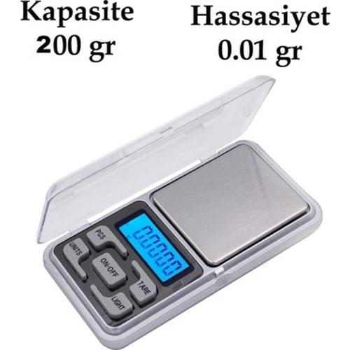 Dijital Hassas Elektronik Kuyumcu Cep Terazisi Tartı 200 gr 0.01 gr (5643)