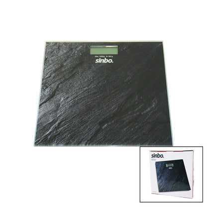 DİJİTAL - PİLLİ CAM BANYO BASKÜLÜ LCD EKRAN - SICAKLIK GÖSTERGELİ 180KG/50GR 26X26CM SİNBO SBS-4450 (5643)