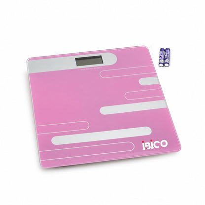 DİJİTAL - PİLLİ RENKLİ CAM BANYO BASKÜL TERAZİ TARTI LCD EKRAN 180KG/50GR 26X26CM İ11-024 (5643)