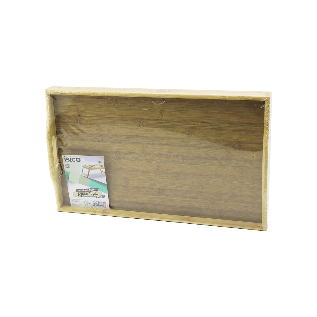 DİKDÖRTGEN=30X50CM AÇ KAPA AYAKLI = 20CM AHŞAP BAMBU SUNUM TEPSİ (5643)