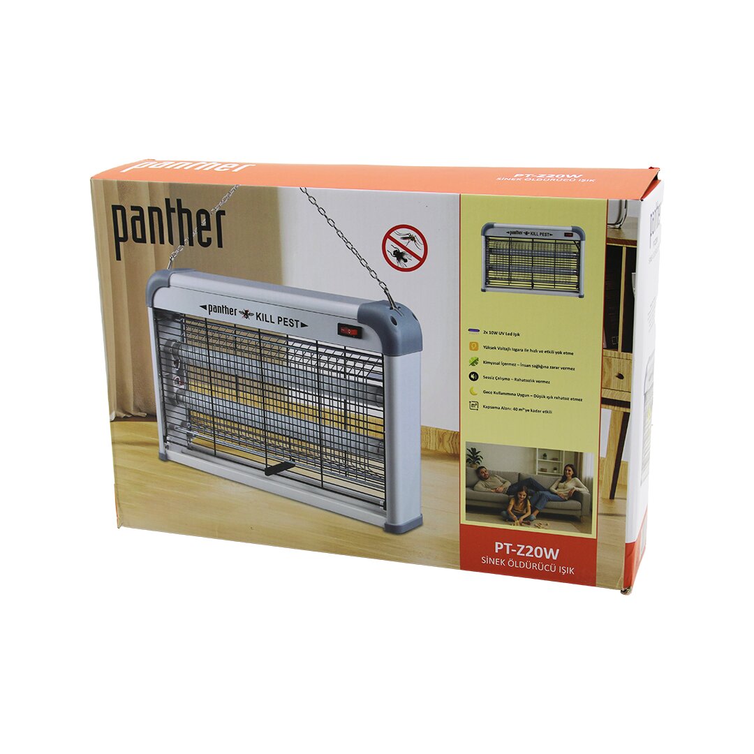 DİKDÖRTGEN MODEL SİNEK ÖLDÜRÜCÜ CIZ MAKİNE 2X10W MASA ÜSTÜ - ASKI HALKALI ETKİ=40M 226X38X7CM V (5643)