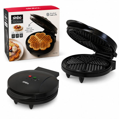 DÖKÜM BELÇİKA WAFFLE MAKİNESİ ELEKTRİKLİ 5 WAFFLE YAPIŞMAZ YÜZEY 850W SSM-2595 (5643)