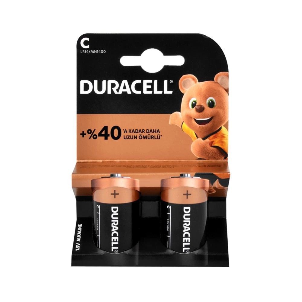 Duracell Alkalin Orta Boy C Pil 2li