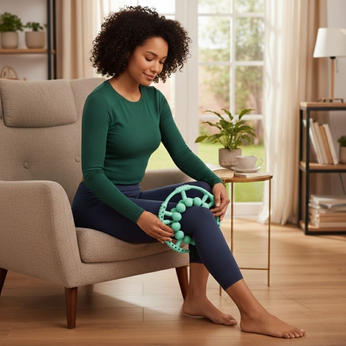 BUFFER® 20 Tekerlekli Ayarlanabilir Bacak ve Kol Masaj Aleti – 360° Tam Daire Derin Doku Kas ve Lenfatik Masaj Silindiri