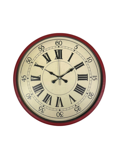 36 Cm Kırmızı Retro Duvar Saati