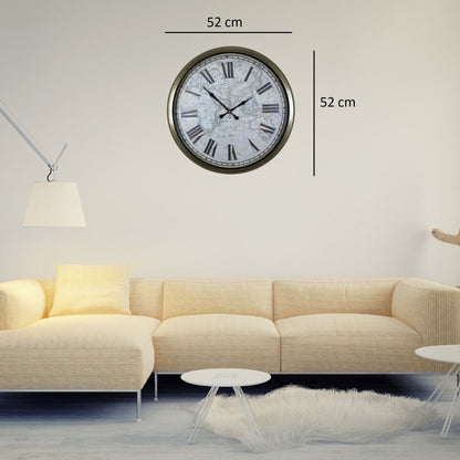 Eskitme Atlas 52 Cm Metal Roma Duvar Saati
